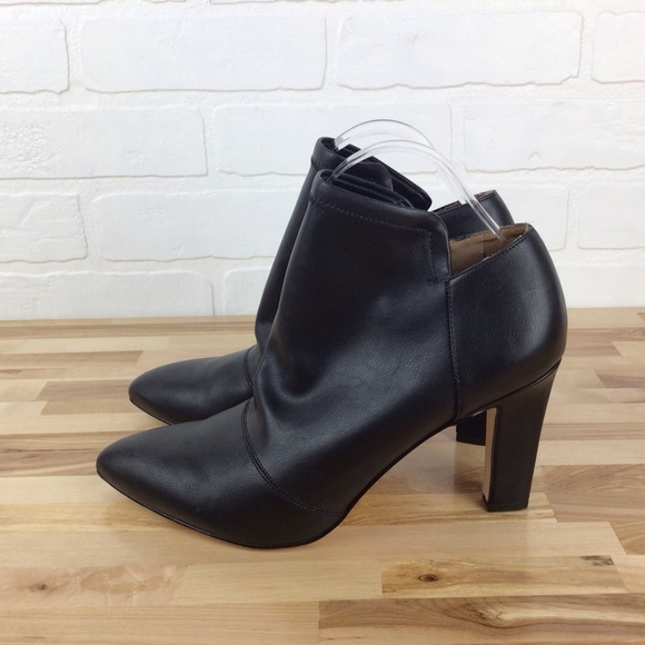 Naturalizer Shoes - NATURALIZER black ankle boots leather booties heeled comfortable trendy dark 9